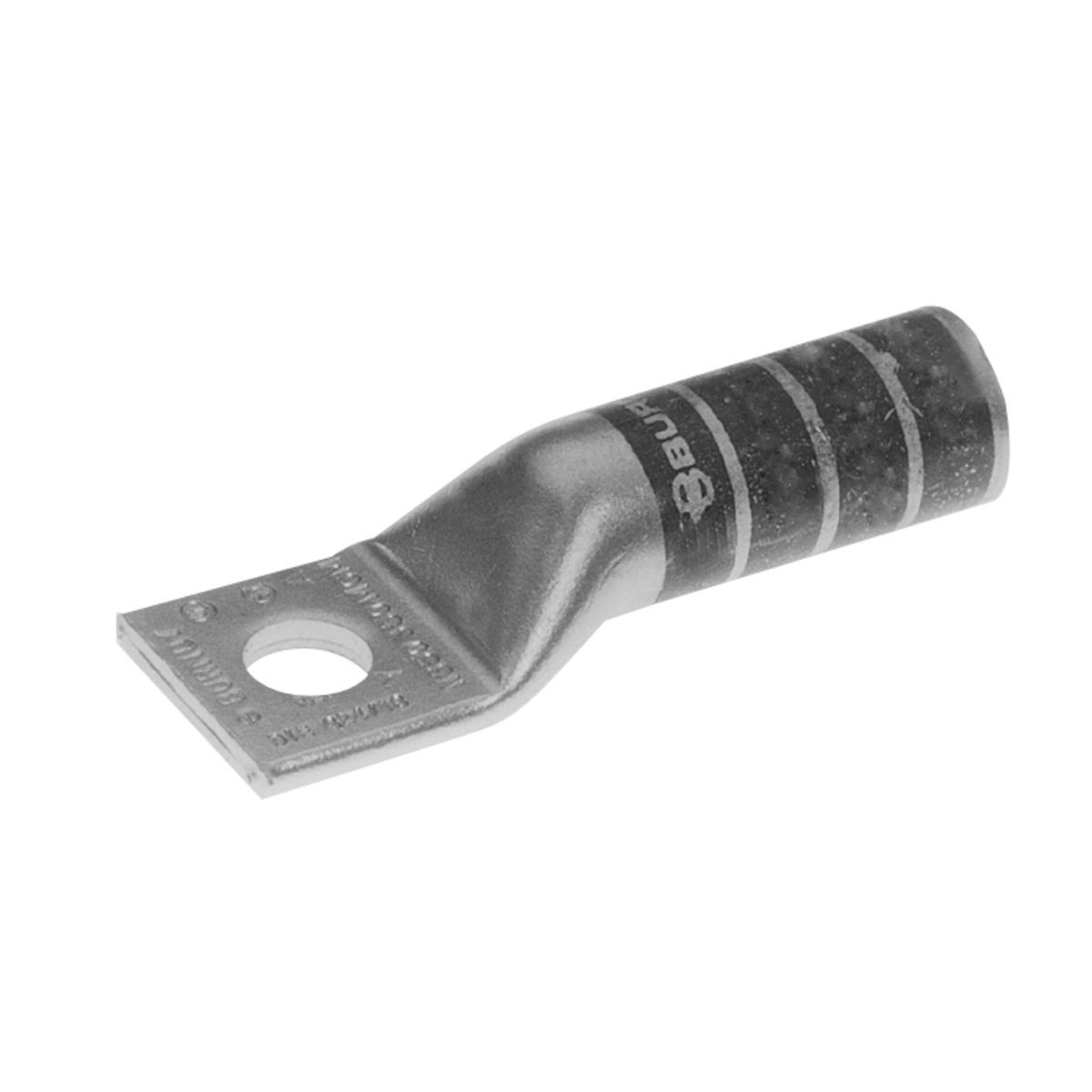 Cu Terminal, 1 Hole, #2 Str, 1/2" Stud, 2.74" L, 0.81" W, Tin Plated, Brown, 10 Index.